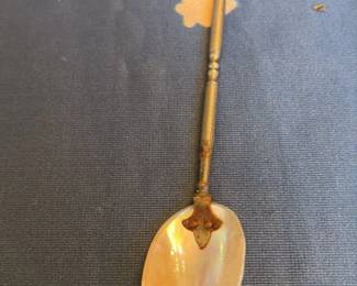 Mother of Pearl Spoon with Ornate Handle