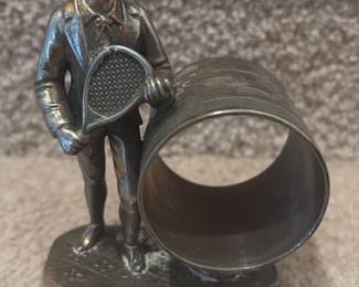 Vintage Tennis Player Napkin Ring