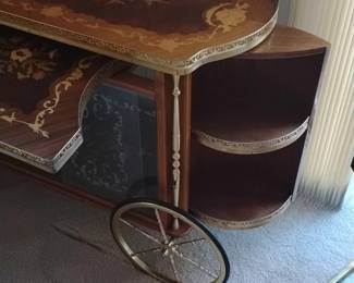 Vintage Italian Marquetry Bar Cart