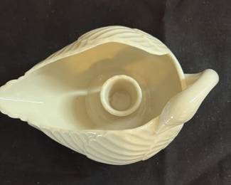 Creamware Shell-Shaped Candlestick Holder