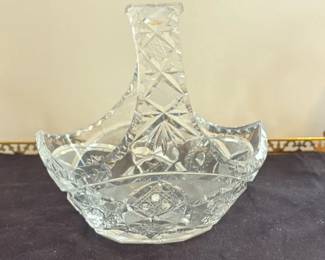 Antique Cut Crystal Basket