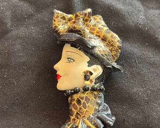 Art Deco Style Figural Brooch