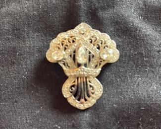 Art Deco Rhinestone Brooch
