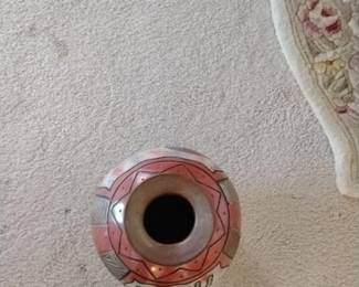 Southwestern Style Ceramic Vase with Spider Motif