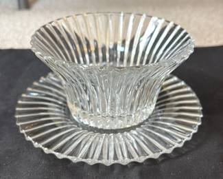 Vintage Crystal Glass Ashtray