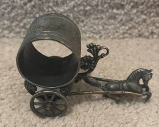 Vintage Horse Drawn Carriage Napkin ring