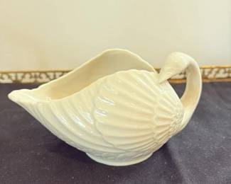 Creamware Shell-Shaped Candlestick Holder