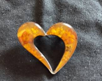 Amber Heart Pendant