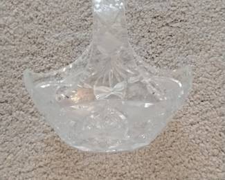 Cut Glass Crystal Basket