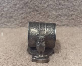 Vintage Sterling Silver Napkin Ring with Animal Motif