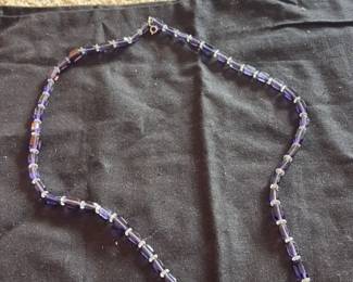 Purple Glass Bead Necklace