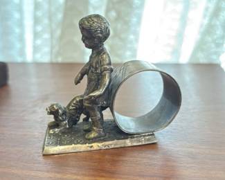 Vintage "Boy with Dog" Napkin Ring