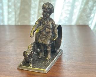 Vintage "Boy with Dog" Napkin Ring