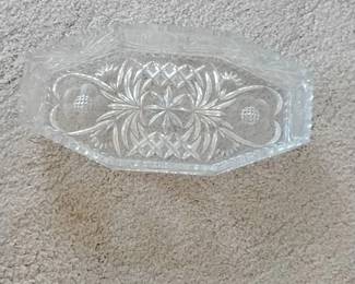 Vintage Crystal Relish Dish