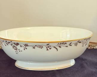 Lenox Serving Bowl with Floral Gilt Trim