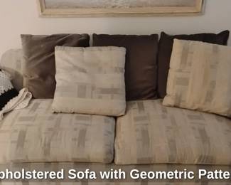 Upholstered Sofa with Geometric Pattern