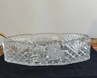 Antique Cut Crystal Relish Dish