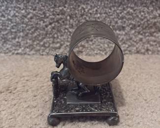 Vintage Metal Napkin Ring with Horse Motif