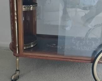 Vintage Italian Marquetry Bar Cart