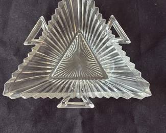 Vintage Glass Triangle Candy Dish