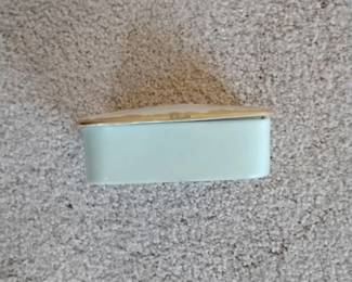 Antique Porcelain Trinket Box with Fish Motif