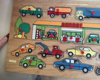 Vintage wooden Peg Puzzles (Farm, Circus, Traffic, Vehicles)
