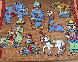 Vintage wooden Peg Puzzles (Farm, Circus, Traffic, Vehicles)