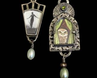 Estrin Wilson Sterling Silver Earrings with Miniature Portraits 26 hero