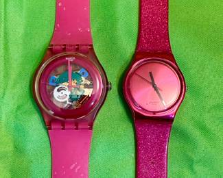 Swatch Pink Lacquered and Magi Pink Watches