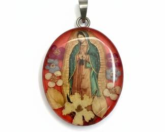 Our Lady of Guadalupe Pendant with Dried Flowers 7 hero