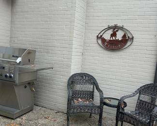Grill and outdoor furniture