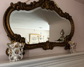 Antique French Italian Wall Mantle Mirror