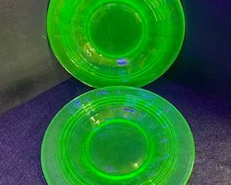 Block Optic Salad Plates- Vaseline