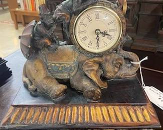 Clock w/Elephants & Monkeys