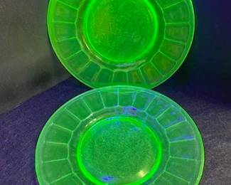 Vaseline Glass-Salad Plates