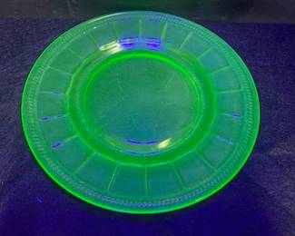 Block Optic Salad Plate- Vaseline
