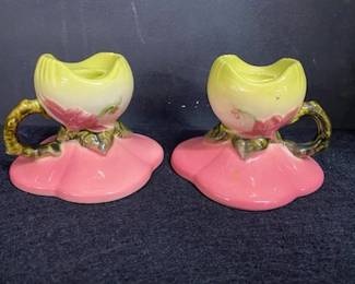 Pair Woodland Candleholders