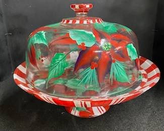 Christmas Cake Stand w/Cover