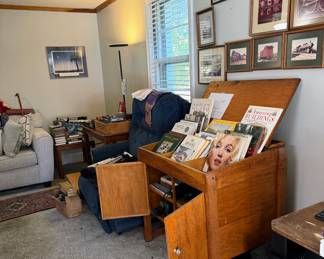 Floor Lamp, Lift Recliner, Trains, Canes, Star Trek, SC Pictures, Train magazines, Life Magazine, Newsweek Magazines, Playboy Magazines, Southern Living...lots to choose from.