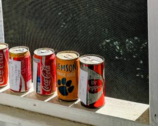 75th Anniversary Coke Bottles, Vintage Liquor Bottle, Coca Cola cans for Braves, Bicentinnial, Worlds Fair. 