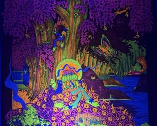 Psychedelic Blacklight Poster Magic Forest 1971