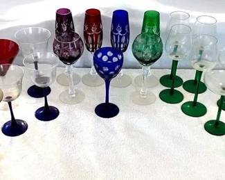 EAT038- Vintage Colorful Fashionable Wine And Martini Glasses