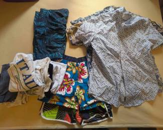 EAT301- Lot of Aloha Shirts and Beach Wear For Men 