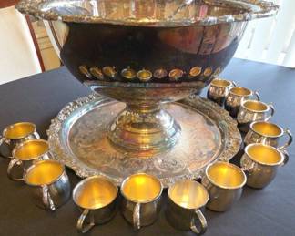 EAT037 - Vintage F. B. Roger's Silver-Plate Punchbowl Set