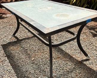 EAT002 metal and glass-top rectangular coffee table