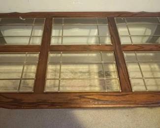EAT331 - Wood coffee table with glass see-through panels 