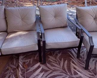 EAT005 Patio Furniture 2 Chairs And 1 Two Seat Chair