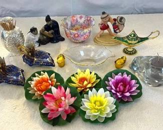 EAT031- Vintage Collectible Mini Porcelain, Ceramic, Glass, Metal & Crystal Decor 