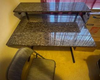 EAT330 - Multi level Marble desk & foldable chair 