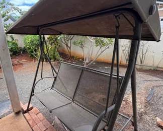 EAT001 2-person outdoor patio swing with an adjustable canopy